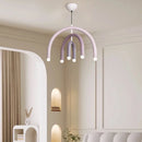 Italian Rainbow U-Shaped Pendant Light in Cream Aluminum