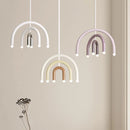 Italian Rainbow U-Shaped Pendant Light in Cream Aluminum