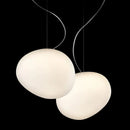 GobekUsa Gregg Pendant Lamp: White Bubble Glass Italian Design for Home, Kitchen, Restaurant