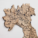 Wooden Map of Italy – Gold