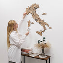 Wooden Map of Italy – Gold
