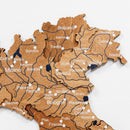 Wooden Map of Italy – Oak