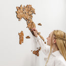 Wooden Map of Italy – Oak