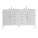 James Martin Myrrin 60" Double Bathroom Vanity, Bright White