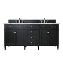 James Martin Brittany 72" Double Bathroom Vanity, Black Onyx