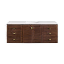 James Martin Amberly 60" Dual Mount Single Bathroom Vanity, Mid-Century Walnut