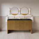 James Martin Hudson 60" Double Bathroom Vanity, Honey Oak