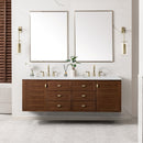James Martin Amberly 72" Dual Mount Double Bathroom Vanity, Mid-Century Walnut