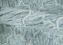 Hand Tufted Wool Area Rug Ivory and Blue Modern Geometric Design by The Rug Decor