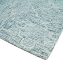 Hand Tufted Wool Area Rug Ivory and Blue Modern Geometric Design by The Rug Decor