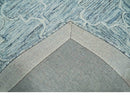 Hand Tufted Wool Area Rug Ivory and Blue Modern Geometric Design by The Rug Decor