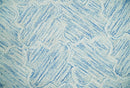Custom Made Ivory and Blue Modern Geometric Hand Tufted Natural Wool Area Rug