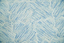 Ivory and Blue Modern Geometric Hand Tufted Natural Wool Area Rug - Made to Order by The Rug Decor