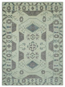 Ivory and Brown Traditional Hand Knotted Multi Size wool Area Rug