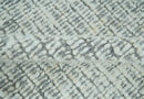 Ivory and Charcoal Traditional Abstract Hand Knotted 8x10 Wool Area Rug by The Rug Decor