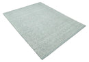 Ivory and Charcoal Traditional Abstract Hand Knotted 8x10 Wool Area Rug by The Rug Decor