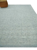 Ivory and Charcoal Traditional Abstract Hand Knotted 8x10 Wool Area Rug by The Rug Decor