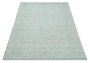 Ivory and Charcoal Traditional Abstract Hand Knotted 8x10 Wool Area Rug by The Rug Decor