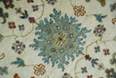 Wool Oushak Area Rug - Ivory and Gray Hand-Knotted Custom Made by The Rug Decor