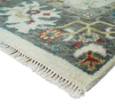 Wool Oushak Area Rug - Ivory and Gray Hand-Knotted Custom Made by The Rug Decor