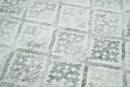 Ivory and Gray Modern Geometrical Hand Woven Wool Rug