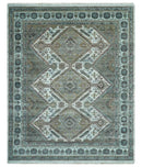 Ivory and Olive 8x10 Hand Knotted Traditional Design wool area rug by The Rug Decor