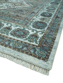 Ivory and Olive 8x10 Hand Knotted Traditional Design wool area rug by The Rug Decor
