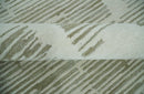Ivory and Olive Modern Stripes Design Hand Tufted 8x10 wool Area Rug, Kids, Living Room and Bedroom Rug