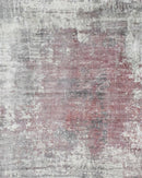 Modern Abstract Pink And Ivory Hand Loom Viscose 6x8 Area Rug