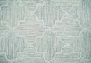 Ivory and Silver Modern Geometric Hand Tufted Natural Wool Area Rug by The Rug Decor
