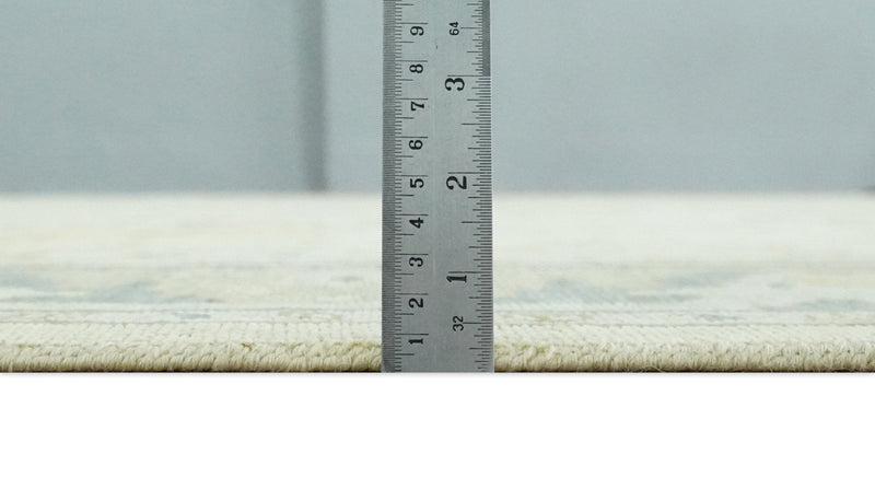 Ivory, Beige and Gray 8x10, 6x9, 4x6 Hand Knotted Traditional Persian Oushak Wool Rug | AC4