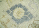 Ivory, Beige and Gray 8x10, 6x9, 4x6 Hand Knotted Traditional Persian Oushak Wool Rug | AC4