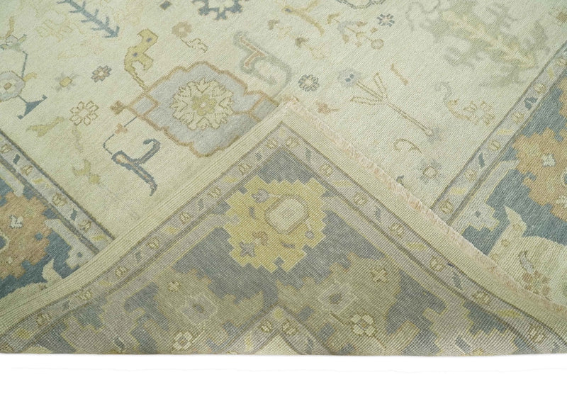 Ivory, Beige and Gray 8x10, 6x9, 4x6 Hand Knotted Traditional Persian Oushak Wool Rug | AC4