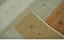 Ivory, Beige and Rust Geometrical stripes Design Hand loom 4.6x6.6 wool Area Rug by The Rug Decor