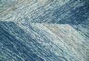 Ivory Wool Hand Woven Area Rug Blue Brown Contemporary Abstract by The Rug Decor