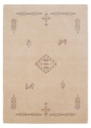 Hand Loomed Wool Area Rug Ivory Border Patterns Traditional Style Premium Quality by The Rug Decor