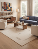 Hand Loomed Wool Area Rug Ivory Border Patterns Traditional Style Premium Quality by The Rug Decor