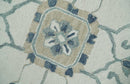 Ivory, Camel and Blue Hand Tufted Traditional Design Wool Area Rug
