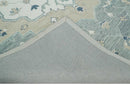 Ivory, Camel and Blue Hand Tufted Traditional Design Wool Area Rug