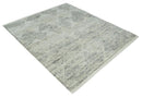 Ivory, Charcoal and Beige 8x10 hand knotted Geometrical wool Area rug by The Rug Decor