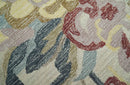Ivory, Charcoal and Olive Floral Design 8x10 Colorful Hand Tufted wool rug