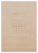 Ivory Contemporary Design Hand Loomed Wool Area Rug