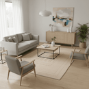 Ivory Contemporary Design Hand Loomed Wool Area Rug