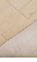 Ivory Contemporary Hand Loomed Wool Area Rug Geometric Design by The Rug Decor