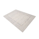 Ivory Contemporary Gabbeh Border Design Hand Loomed Wool Rug