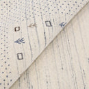 Ivory Contemporary Gabbeh Hand Loomed Wool Area Rug - Blue Brown Border by The Rug Decor