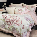 GobekUsa Blooming Flowers Embroidery Bedding Set 600TC Egyptian Cotton Duvet Cover Queen King