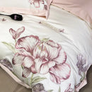 GobekUsa Blooming Flowers Embroidery Bedding Set 600TC Egyptian Cotton Duvet Cover Queen King