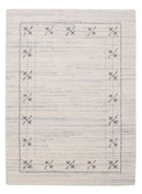 Ivory Gabbeh Border Design Hand Loomed Pure Wool Area Rug - Soft Finish by The Rug Decor