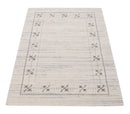 Ivory Gabbeh Border Design Hand Loomed Pure Wool Area Rug - Soft Finish by The Rug Decor